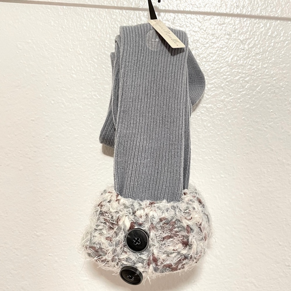 Simply Noelle button detail cuff boot socks NWT